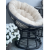 Крісло PAPASAN-SMALL з металевим каркасом, плетінням зі штучного ротангу та подушкою