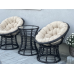 Комплект меблів PAPASAN-SMALL – 2 крісла, стіл та подушки, штучний ротанг, металевий каркас