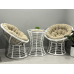 Комплект меблів PAPASAN-SMALL – 2 крісла, стіл та подушки, штучний ротанг, металевий каркас