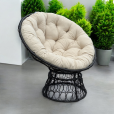 Крісло PAPASAN з додатковим плетінням, металевим каркасом, штучним ротангом та подушкою
